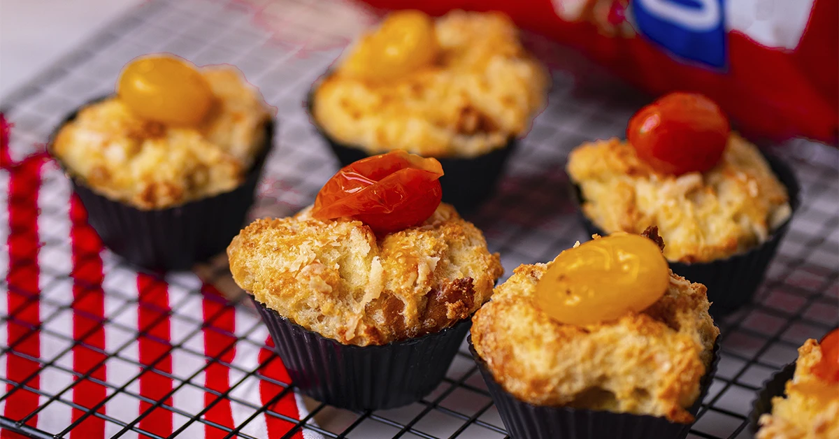 Muffins de Pão com Ovo e Queijo