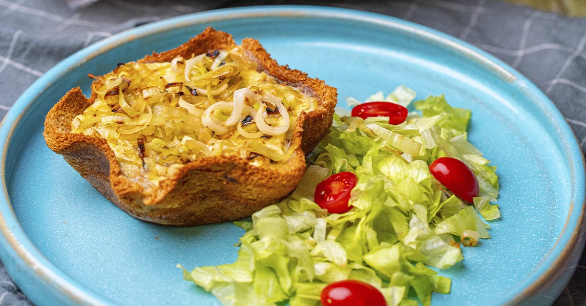 Quiche de Alho Poró e Creme de Queijo